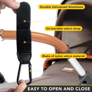 Xe đẩy em bé móc giỏ hàng tổ chức phụ kiện ngoài trời bé Buggy clip móc vòng băng đa năng bền PU da cung cấp - Product Image 5