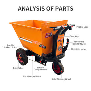 Chariot petit 3 roues camion à benne basculante béton Dumper brique Mini Cargo chariot chariot électrique - Product Image 2