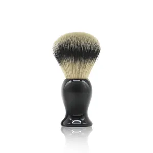 Pennello da barba acrilico economico nodo sintetico prodotti per la cura degli uomini barba nero personalizzato nylon lame da barba spazzole per rasoio