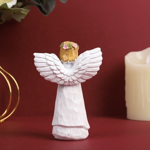 Nuovo stile angelo souvenir-stile europeo sculture di pacifici angeli con ali bianche che tengono i cani - Product Image 4
