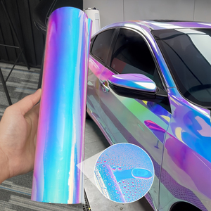 Film vinyle auto brillant holographique arc-en-ciel blanc miroir, autocollant sans bulles d'air, vinyle 3m pour voiture et <span class=keywords><strong>moto</strong></span> - Product Image 3