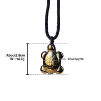 Pendentif tortue en cristal naturel pierre de guérison sculpté à la main mode 25 mm pendentif tortue pyrite pour cadeau