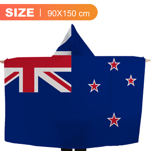 Neuseeland Kapuzen-Flaggencape 3x5 Fuß 100D Polyester All Blacks Fußball-Fan Südlicher Kreuz-Souvenir - Product Image 3
