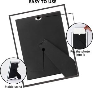 Trend Model TY-20250210-11 5x7 Crystal Silver Glass <b>Picture</b> <b>Frame</b> <b>8x10</b> Tabletop for Horizontal/Vertical Display - Product Image 3