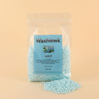 WaxNewK 1 kg 2,2 lb 2,2 livres Formule premium sans colophane, lumière bleue scintillante, menthe, épilation sans douleur, bande de cire pour le corps