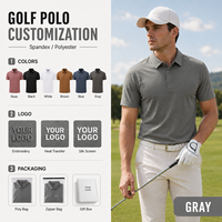Chemises de golf pour hommes en polyester et élasthanne, respirantes, à séchage rapide, manches courtes, logo brodé, polo personnalisé