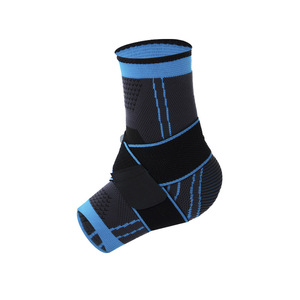 Penjepit pergelangan kaki olahraga tali, dapat diatur, perlindungan nilon rajutan lengan pergelangan kaki kompresi lari basket - Product Image 4