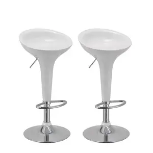 Modern Swivel Bar Stool For Bar And Cafe Durable Abs Plastic With Metal Base And Footrest Bar Chairs