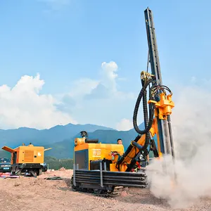 Çin 40m paletli monte dizel motor tahrikli sondaj DTH pnömatik mayın sondaj kulesi makinesi