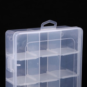 Boîte de rangement en plastique transparent à 18 compartiments détachables pour bijoux, outils de nail art, organisateur de bureau - Product Image 4
