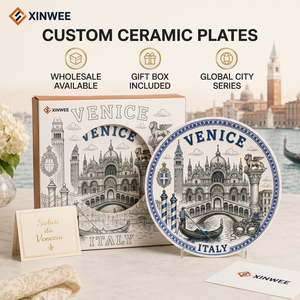 Plato Decorativo de Cerámica con Diseño de <span class=keywords><strong>la</strong></span> Estatua del Campanile de Venecia, Italia, con Caja, Personalizable, OEM, ODM, Venta al Por Mayor - Product Image 1