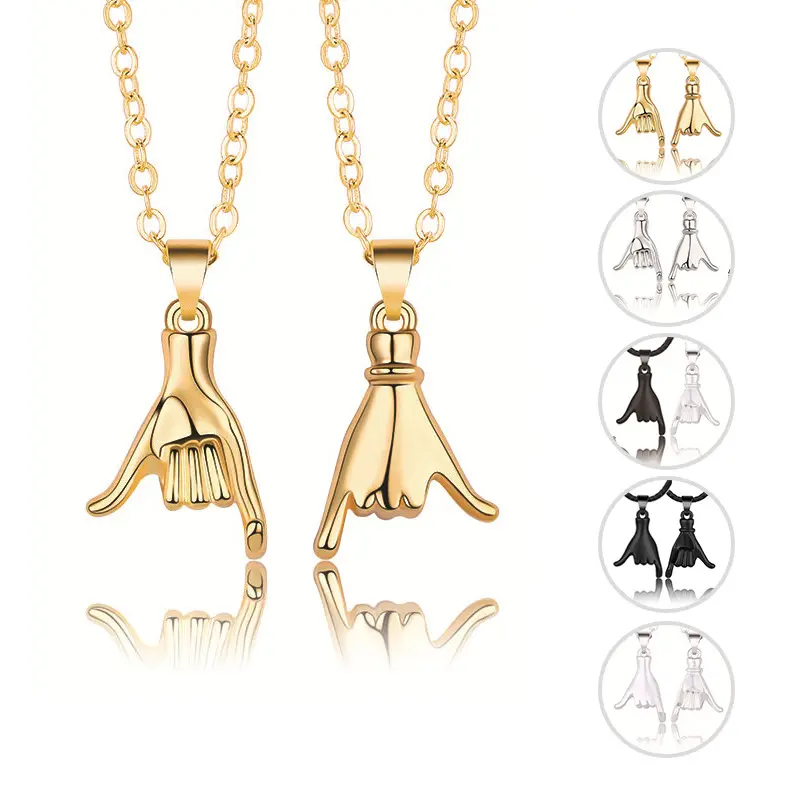 New Arrive Valentine Day Gift 2PCS/PAIR Pinky Promise Pendant Lover Couples  Necklaces Jewelry