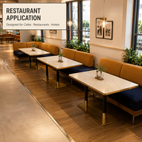 Kommerzielle Sitzgruppe mit Sinterstein-Tisch für Restaurants, Moderne Bankett-Essgruppe für Cafés und Hotels