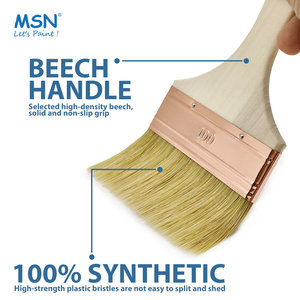 MSN-PB-003 Haute Qualité 100% Filament Synthétique France EUROPE Marché Manche En Bois Rond Angle <span class=keywords><strong>Plat</strong></span> <span class=keywords><strong>Radiateur</strong></span> Pinceau - Product Image 3