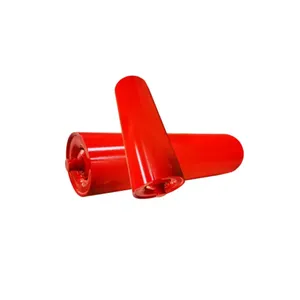Rouleau tendeur de transport industriel 76mm rouleau tendeur de bande transporteuse en acier rouge