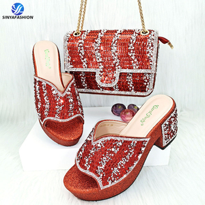 Conjunto de bolsa italianos de <span class=keywords><strong>zapatos</strong></span> de tacón alto Hermoso zapato de material Pu para combinar con el conjunto de bolsa de <span class=keywords><strong>zapatos</strong></span> cómodos conjunto de bolsa - Product Image 6