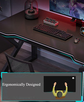 2024 WDY nouveau grand bureau de jeu de Table e-sports noir avec bureau d'ordinateur de gestion des câbles pour deux personnes