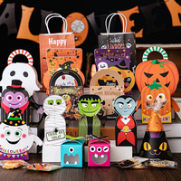Vente flash - Contenant alimentaire portable biodégradable et écologique, design personnalisé pour Halloween, emballage de bonbons, boîte cadeau, boulangerie