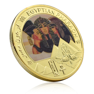 Médaille commémorative en fonte plaquée or du pharaon égyptien - Cadeau souvenir de la collection de l'Égypte ancienne - Product Image 6