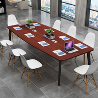Mesa de Reuniones Rectangular Moderna de Madera, Escritorio de Conferencia Estable para Oficina y Espacio de Trabajo Empresarial