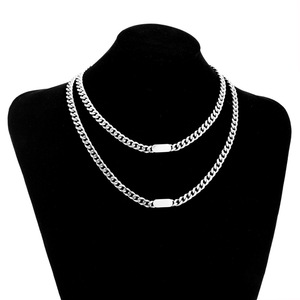 2026 New Simple Niche Design Geometric <b>Chain</b> Necklace <b>Titanium</b> Steel Silver Plated Unisex's Necklaces Fashion Jewelry Wholesale - Product Image 1