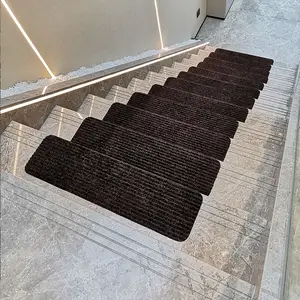 Colored customized anti slip stair step mats grip durable washable stair carpet traeds