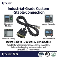 Cable Serial DB9 Macho a RJ10 10P4C OEM de Fábrica, UL2464 26AWG RS232, para Sistemas de Control de Asistencia, PLC e Instrumentos