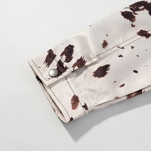 <span class=keywords><strong>Veste</strong></span> à manches longues en rayure de <span class=keywords><strong>lait</strong></span> vintage européenne et américaine, automne, respirante, motif léopard, col à revers, chemise imprimée - Product Image 4