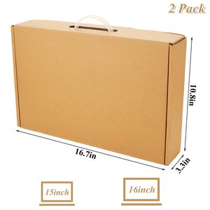 Boîte d'expédition pour ordinateur portable <span class=keywords><strong>en</strong></span> carton ondulé avec poignée pour ordinateur portable jusqu'à 16 pouces, boîtes d'expédition sécurisées, emballage recyclable - Product Image 2