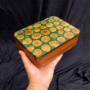 Polished Wooden Presentation <b>Box</b> Red Velvet Lined Gift Case Carved Storage Organizer Jewelry <b>Keepsakes</b> Home Decoration - Product Image 2