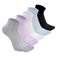 Vente en gros été mince coton cinq doigts split-orteil chaussettes d'équipage antibactérien anti-odeur respirant fibre maille bas manchette Logo