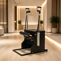 Chaise de Pilates en métal, chaise de stabilité commerciale avec poignées réglables et ressorts, idéale pour l'entraînement du tronc en studio de Pilates
