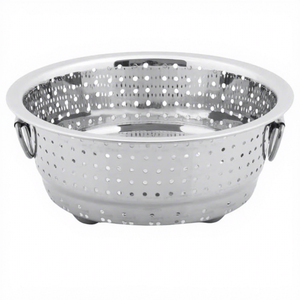 Colador Redondo de Acero Inoxidable, Colador de Metal Perforado con Asas, Multifuncional - Product Image 5