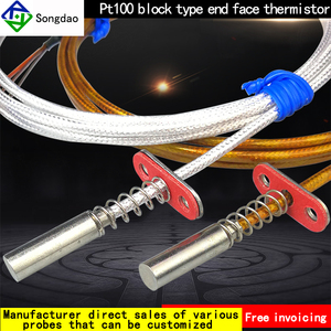 درجة حرارة <span class=keywords><strong>Pt100</strong></span> ، مطلي بالفضة PTFE ، حجب نهاية الوجه الثرمستور - Product Image 3