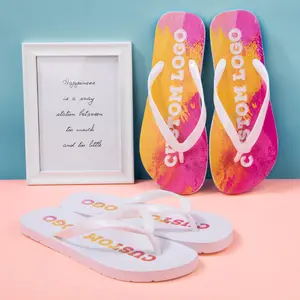 Custom logo couple beach anti slip bathroom fashion funny slippers flip flop