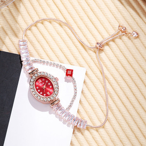 Elegante reloj de pulsera extraíble para mujer, reloj de pulsera ovalado con incrustaciones de circonitas para mujer - Product Image 4