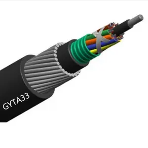 光缆供应商铠装绞合增强直埋光缆fibra ptica g652d GYTA33 1 + 5/1.7 G652D 12芯18芯