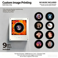 Boîte à musique en acrylique avec enregistreur CD, disque rotatif magnétique personnalisé avec capteur NFC, aimant de réfrigérateur audio