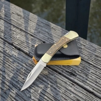 Haute qualité classique 110 extérieur pliant chasse couteau de poche en laiton manche en bois lame en acier inoxydable pour Camping-vente en gros
