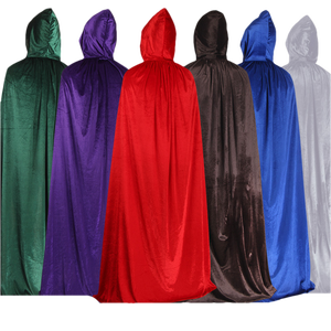เสื้อคลุมฮาโลวีน เสื้อคลุมกำมะหยี่สีทอง เสื้อคลุมกำมะหยี่สีน้ำผึ้ง แต่งตัวสำหรับผู้ใหญ่และเด็ก เสื้อคลุมฮาโลวีนปีศาจแวมไพร์ - Product Image 1