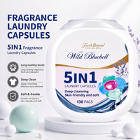 Kapsul Cuci 5 in 1 Aroma Wild Bluebell Pembersih Mendalam Ramah Kulit Pod Cuci Lembut Mudah Dibilas Aroma Tahan Lama