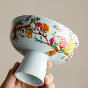 จานผลไม้ทรงกลมขาสูงลายเบอร์กามอตสุดหรูหราสไตล์เรโทรสำหรับงานเลี้ยง - Product Image 3