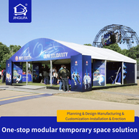 Tente de réception de luxe à toit incurvé, robuste, imperméable, avec structure en aluminium, pour événements extérieurs, mariages et expositions