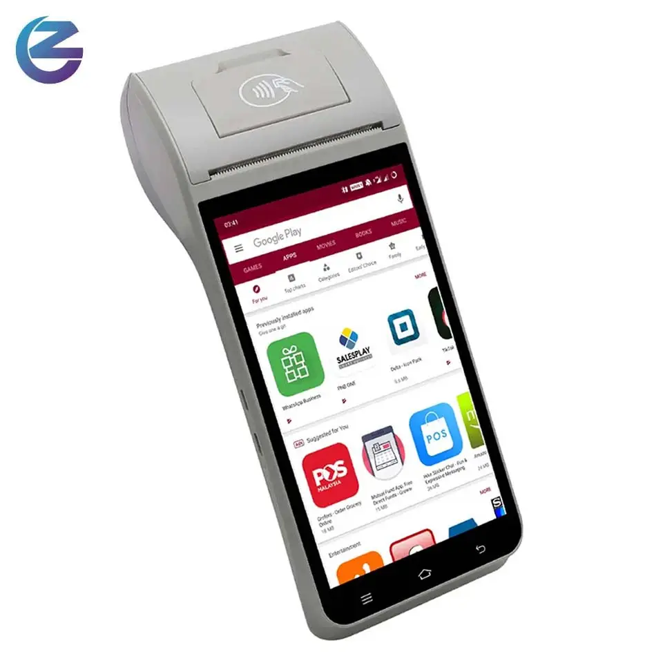 Z91 Ponsel Android 5.5 Inci Mesin Pos Murah dengan Printer Pembaca Kode Qr Nfc Pembaca Rfid Kartu Sim Ganda