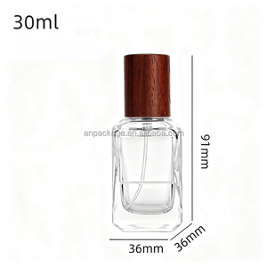 <span class=keywords><strong>Atomizador</strong></span> de Perfume de Vidrio Transparente de Primera Calidad de 30 ml y 50 ml, Forma Cuadrada con Tapa de Madera de Palisandro, Ideal para Envases de Perfumes de Lujo y Regalos - Product Image 6