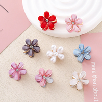 Pince à cheveux femme exquise compacte conception de fleur simple mignonne avec mèches de cheveux latérales frange front petite taille en métal PC