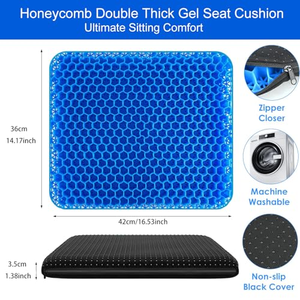 Cooling Gel Seat Cushion, Breathable & Non-Slip Cover, Pressure Relief <b>Chair</b> <b>Pad</b> for Office, Home & Car Seat Use - Product Image 5