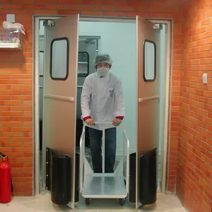 Kitchen commercial double swinging stainless steel impact traffic door with rubber