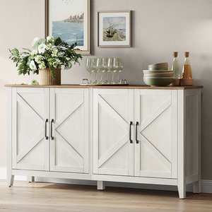 Buffet de rangement en bois avec étagères réglables, 4 niveaux, écologique, gain de place, <span class=keywords><strong>console</strong></span> de salon - Product Image 1