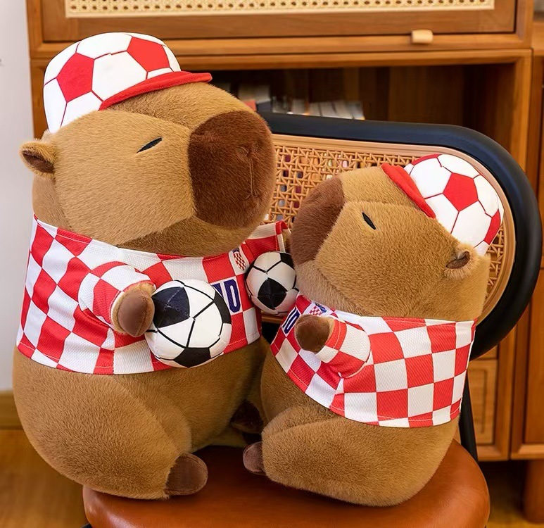 Football baby capybara